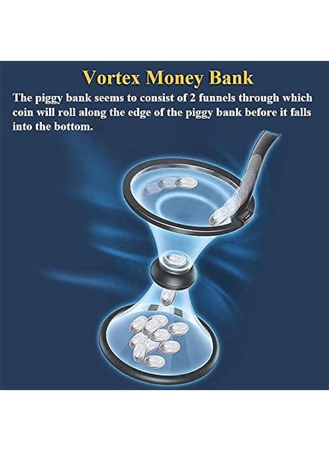 Vortex Money Bank, Creative Defy Gravity gy Bank Funnel Shape Coin Bank Spiral Twirl Circling Saving Pot