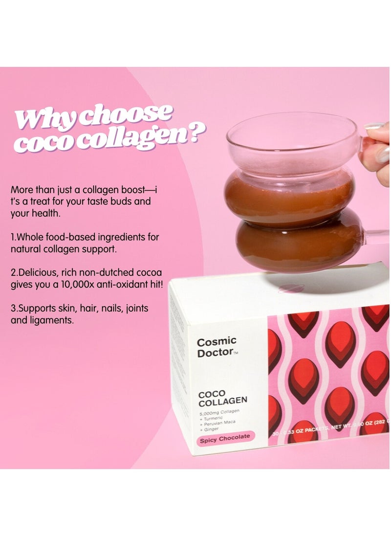 Collagen Supplement, Spicy Chocolate Flavour, 5,000mg Collagen, Turmeric, Peruvian Maca, Ginger 282g