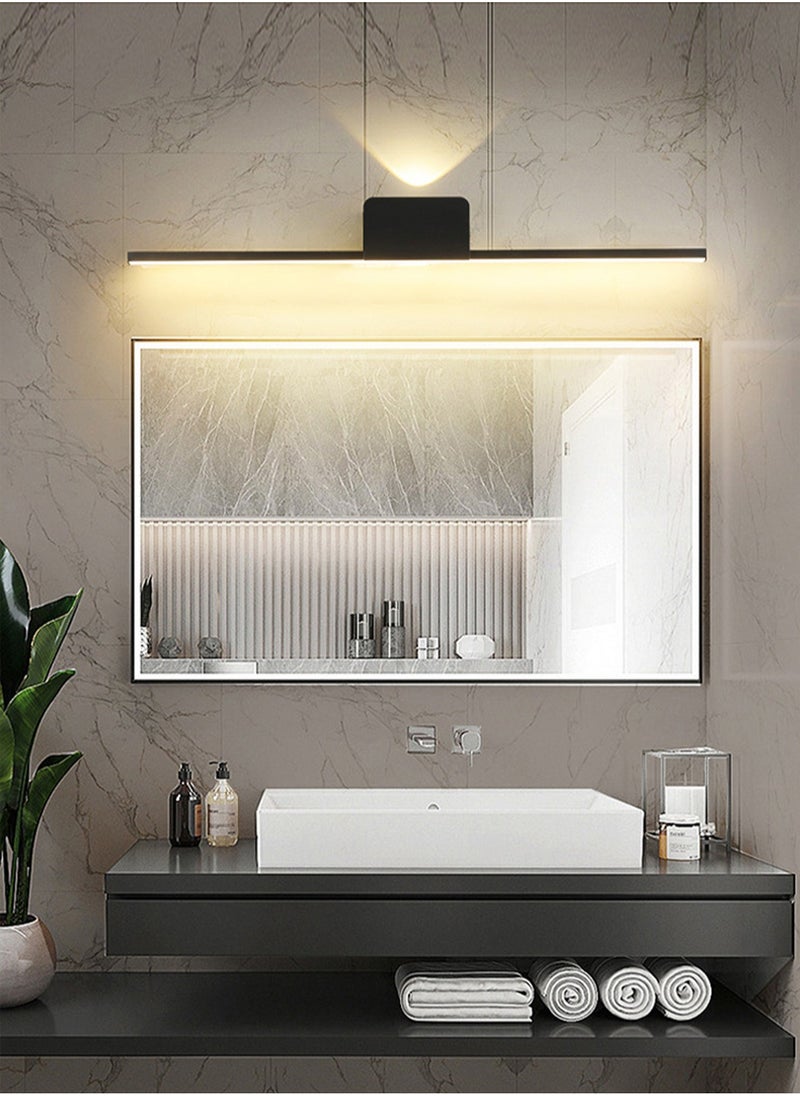 Living room Wall Sconce Lights Black - LED Bathroom Vanity Lights Over Mirror Wall Lighting Fixtures 15W Warm White 3000K Modern Aluminum Wall Lamp for Bathroom Bedroom Living Room, 80CM