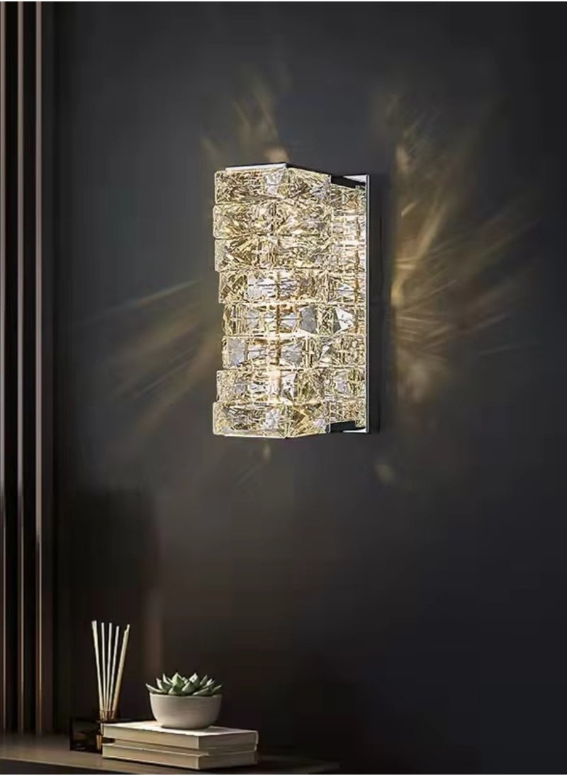 LED Crystal Wall Light Silver 26X12cm