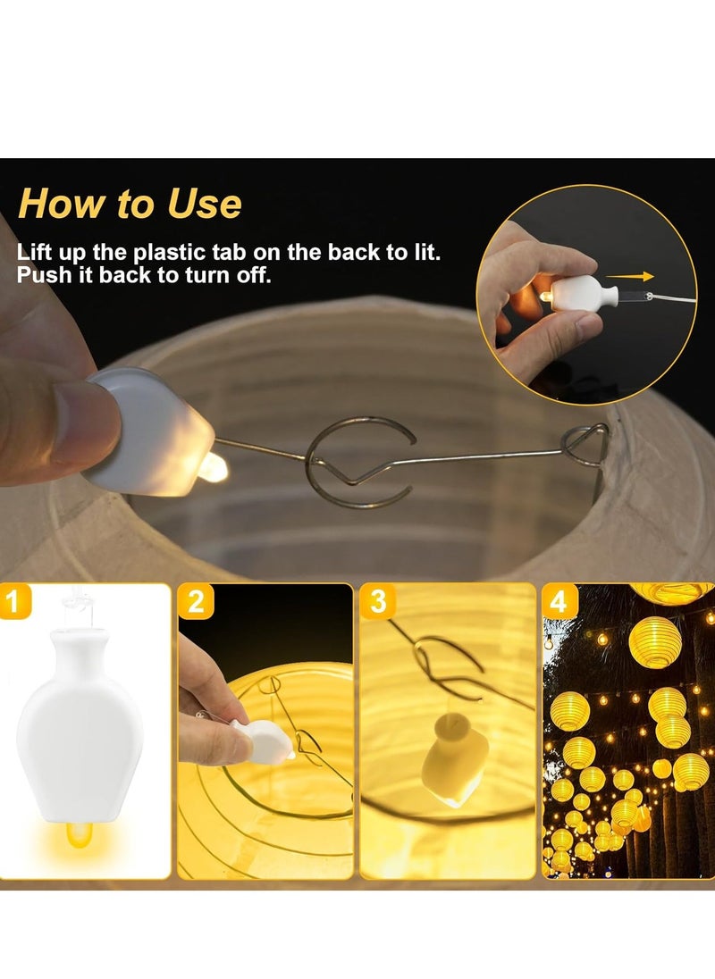 LED Balloon Lights 12 x LED Lantern Lights Lanterns LED Balloon, LED Paper Lamp Balloon Lights Decoration Fairy Lights for Wedding, Halloween, Party Lights Decoration  (Warm White)