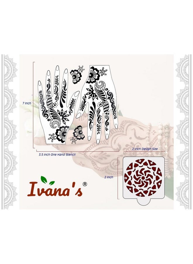 Set Of 20 Pcs Combo Pack, Reusable Henna Stickers For Hands Latest Mehandi Design Stencils For Girls, Women, Kids & Teen, D-2369