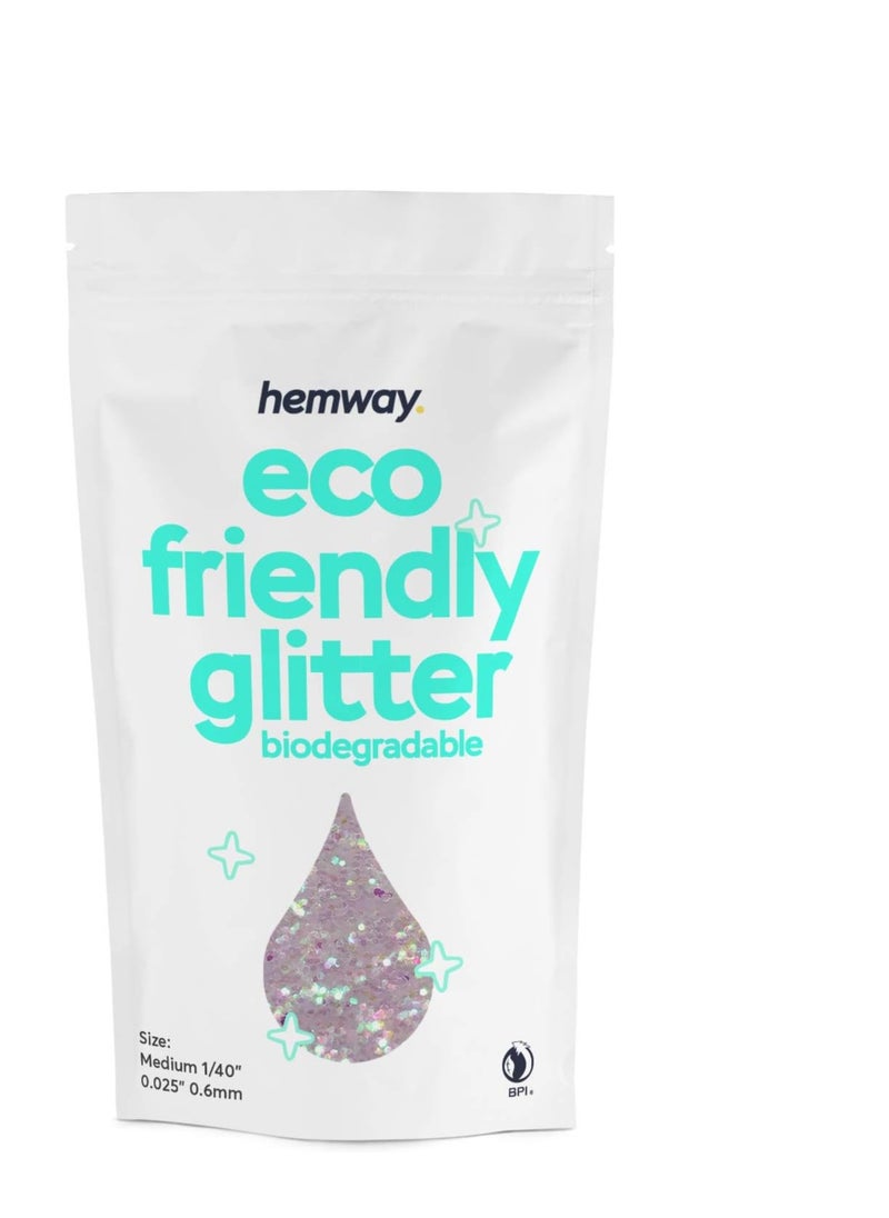 Hemway Eco Friendly Biodegradable Glitter 100g / 3.5oz Bio Cosmetic Safe Sparkle Vegan for Face, Eyeshadow, Body, Hair, Nail and Festival - Chunky (1/40