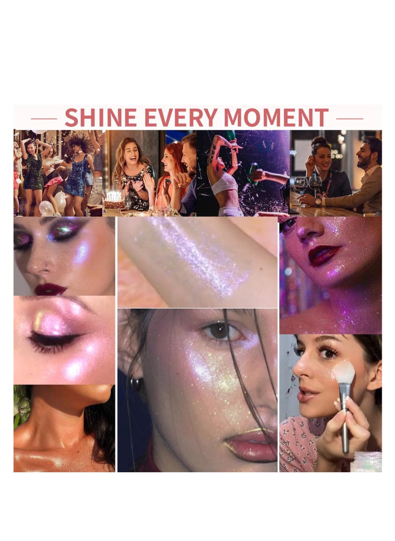 BestLand Holographic Body Glitter Gel - Cosmetic-Grade, Christmas Glitter Makeup for Face, Body, and Hair, Safe and Easy to Use, Perfect for Festivals Parties, Vegan & Cruelty Free (02 Stardust Pink)