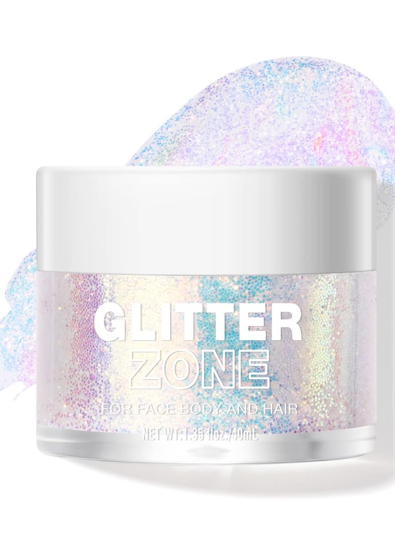 BestLand Holographic Body Glitter Gel - Cosmetic-Grade, Christmas Glitter Makeup for Face, Body, and Hair, Safe and Easy to Use, Perfect for Festivals Parties, Vegan & Cruelty Free (02 Stardust Pink)