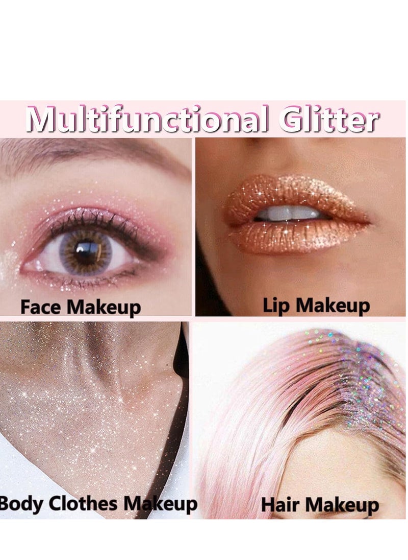 Pink Hair Glitter, Spray Glitter for Hair and Body, Body Shimmer Spray, Not Sticky Sparkle Body Highlighter, Fabric Glitter Spray for Clothing, Body Glitter Spray for Women Kids, Festival Accessories