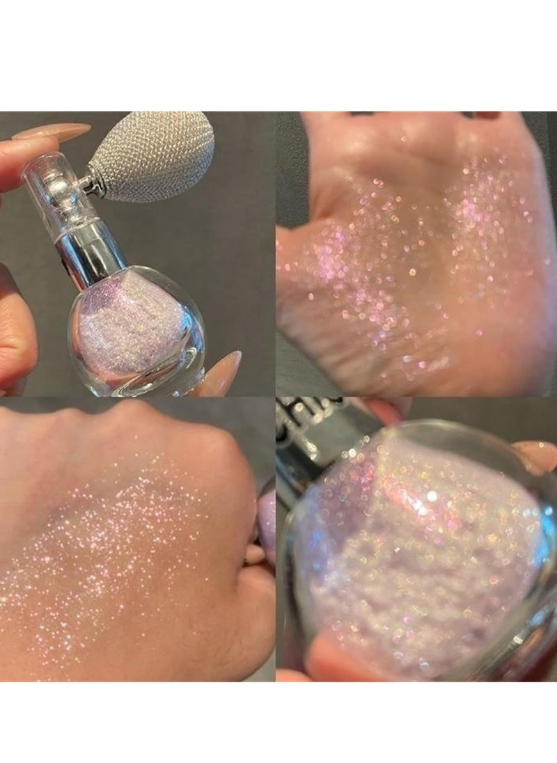 Pink Hair Glitter, Spray Glitter for Hair and Body, Body Shimmer Spray, Not Sticky Sparkle Body Highlighter, Fabric Glitter Spray for Clothing, Body Glitter Spray for Women Kids, Festival Accessories