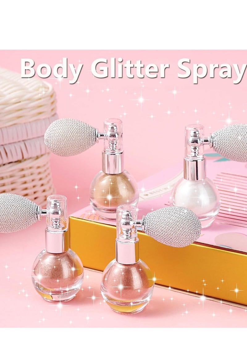 Pink Hair Glitter, Spray Glitter for Hair and Body, Body Shimmer Spray, Not Sticky Sparkle Body Highlighter, Fabric Glitter Spray for Clothing, Body Glitter Spray for Women Kids, Festival Accessories