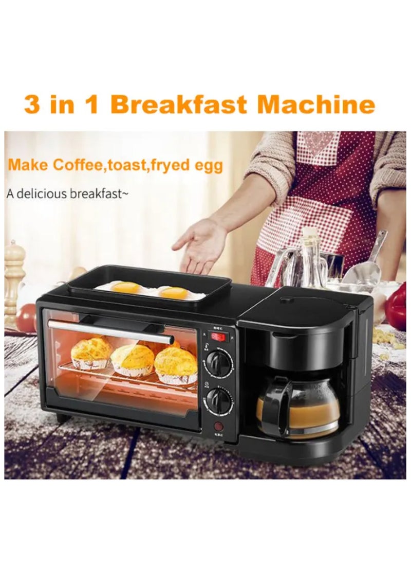 3-in-1 Multifunctional Breakfast Maker With Coffee Pot And Frying Pan & Oven