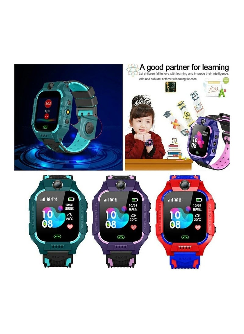 Buy 1 Get 1 Smart Watch official - Q12 Smart Watch Kid Smartwatches Baby Watch with 1.44 Inches Waterproof Voice Chat Finder and Anti Lost Monitor (PURPLE & GREEN)