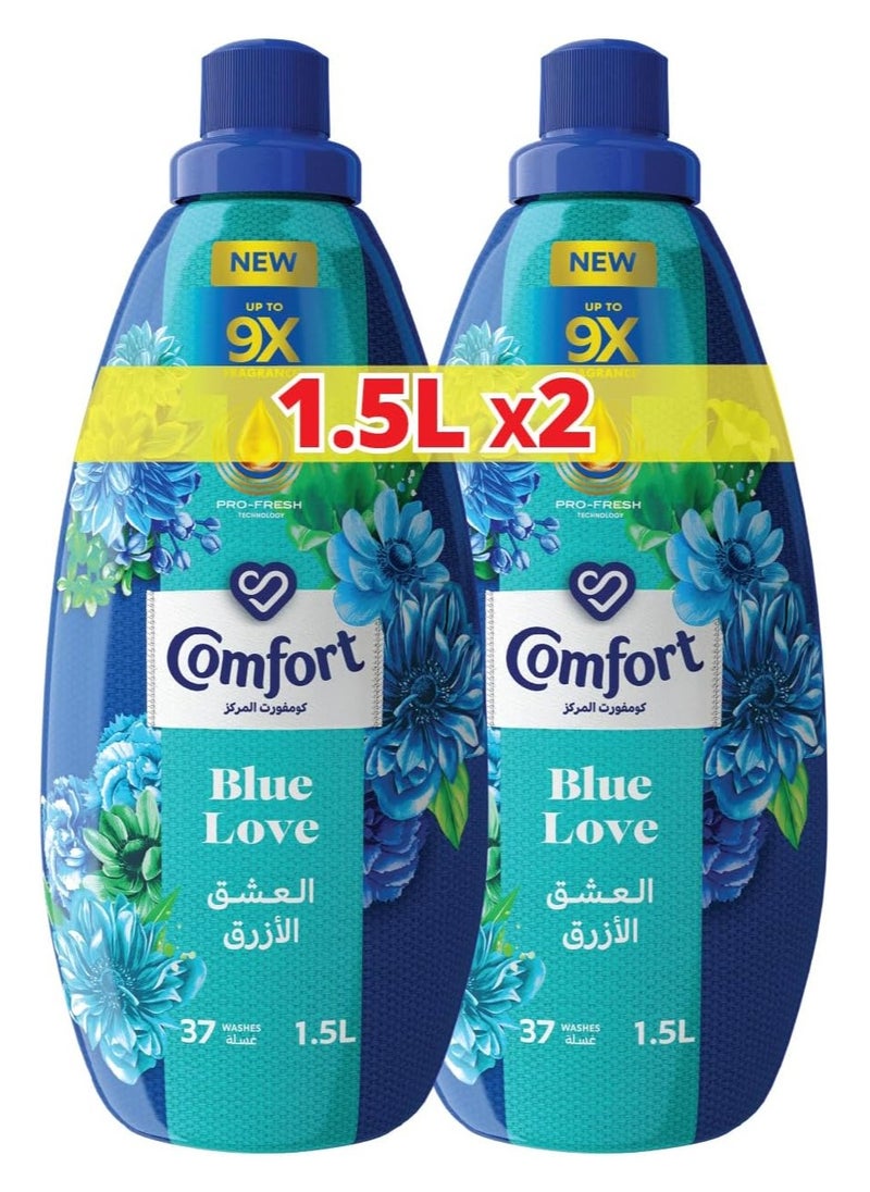 Concentrated Fabric Softener, Blue Love fragrance 1.5L Pack of 2