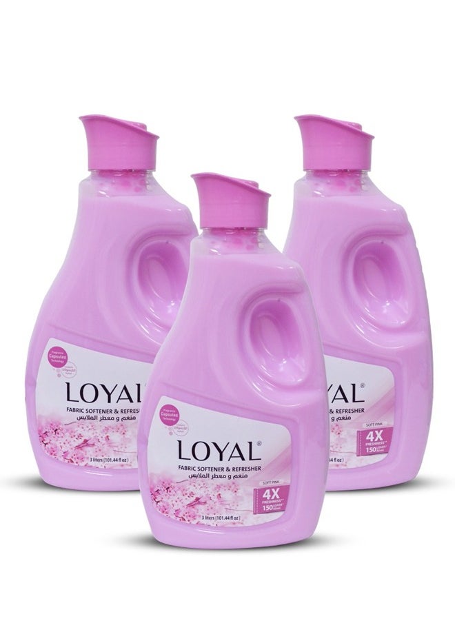 Fabric Softener & Freshener Concentrated Soft Pink 150 Washes 3x3000ml