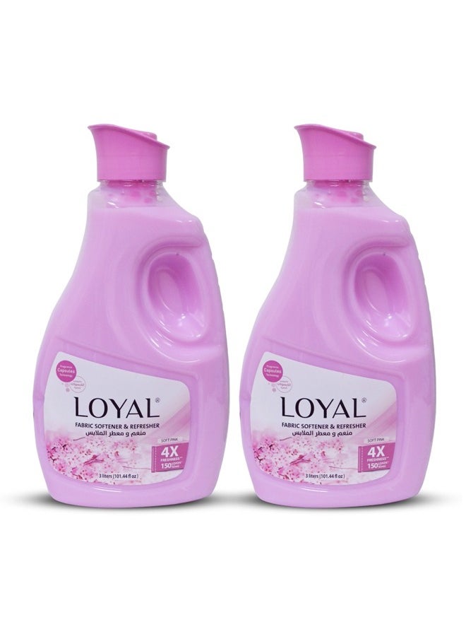 Fabric Softener & Freshener Concentrated Soft Pink 150 Washes 2x3000ml