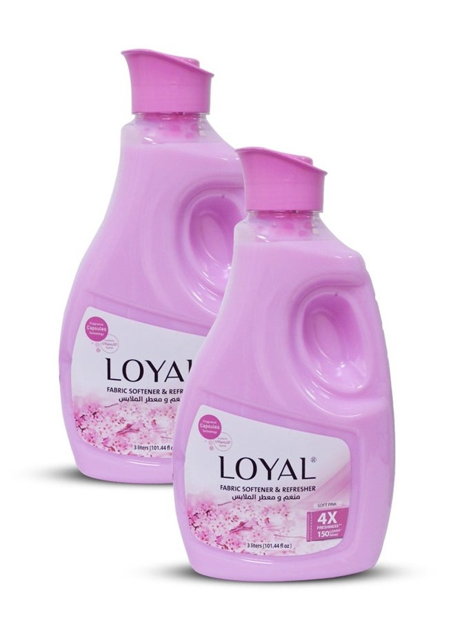 Fabric Softener & Freshener Concentrated Soft Pink 150 Washes 2x3000ml