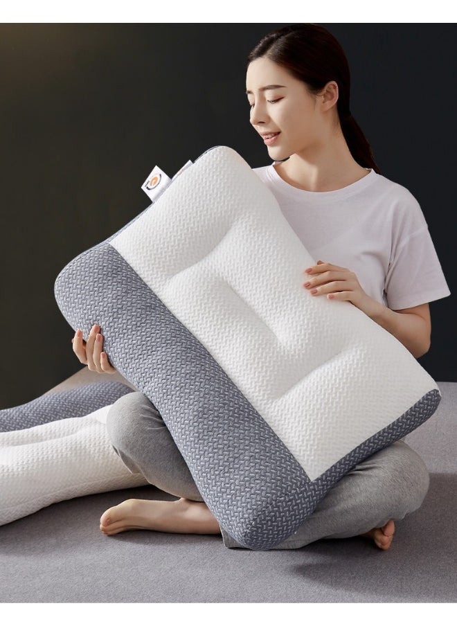 Japanese Cervical Support Pillow with Comfort Zones Latch White Gray