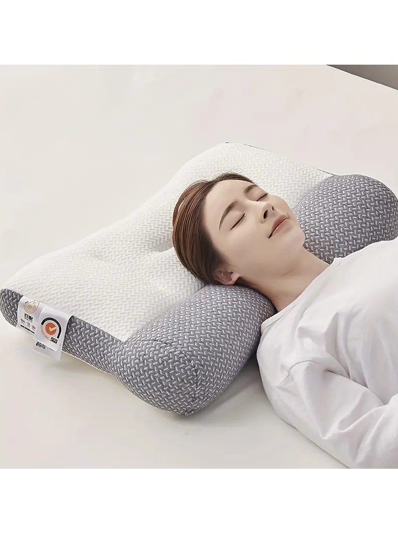 Japanese Cervical Support Pillow with Comfort Zones Latch White Gray