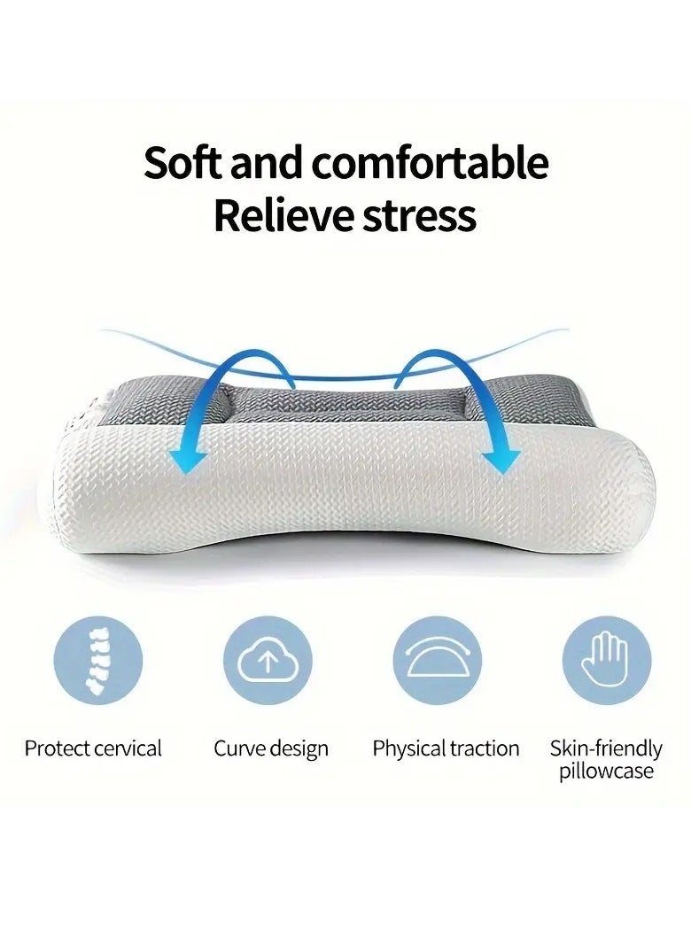 Japanese Cervical Support Pillow with Comfort Zones Latch White Gray