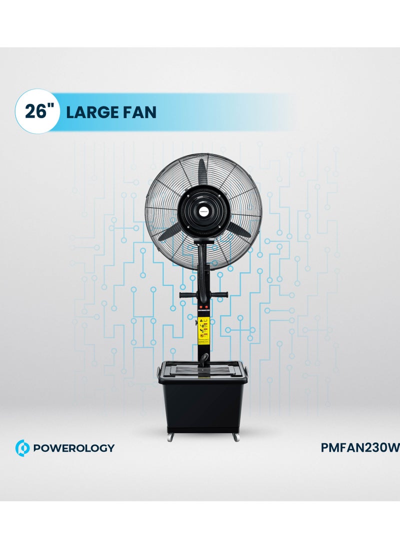 230W Industrial Fan with Mist Spray & Humidifier / 45L Water Tank / 26