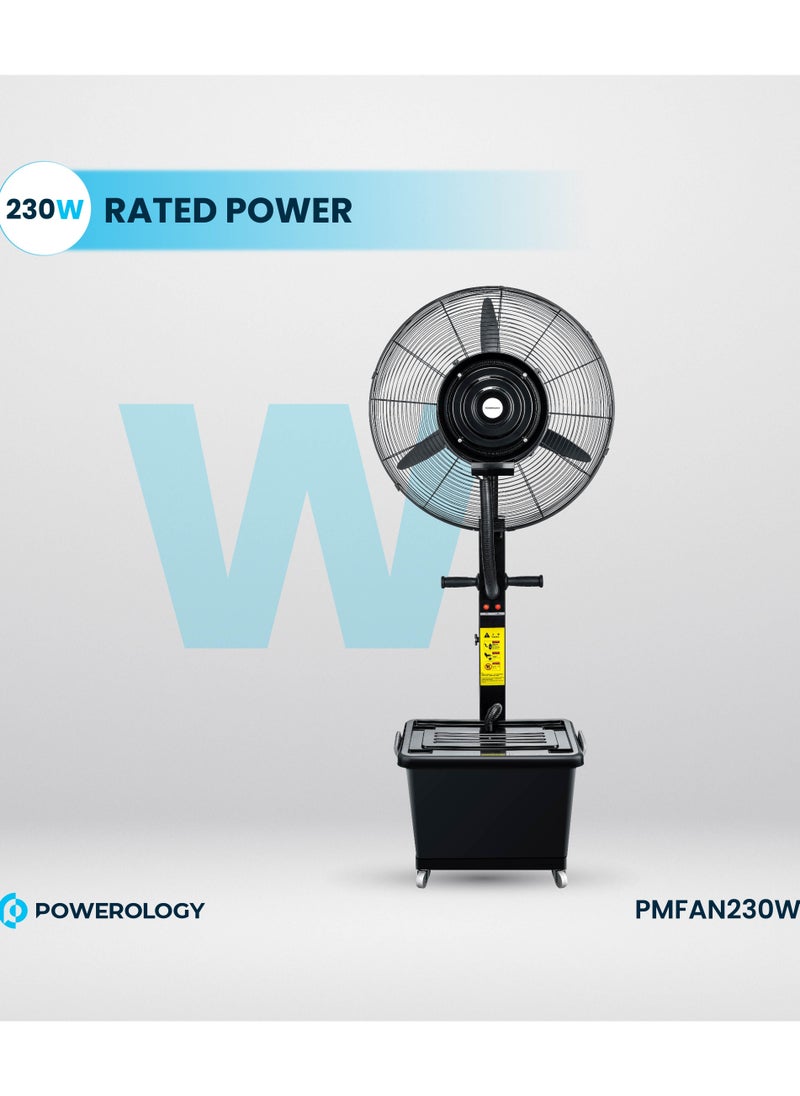 230W Industrial Fan with Mist Spray & Humidifier / 45L Water Tank / 26