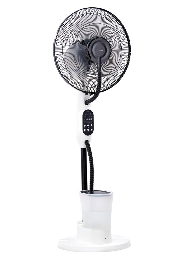 75W Fan with Mist Spray & Humidifier / Remote Control / 2.8L Water Tank / 12H Continuous Mist / 3 Breeze Mode / Tilt & Oscillating / 16