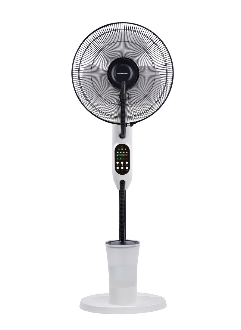 75W Fan with Mist Spray & Humidifier / Remote Control / 2.8L Water Tank / 12H Continuous Mist / 3 Breeze Mode / Tilt & Oscillating / 16