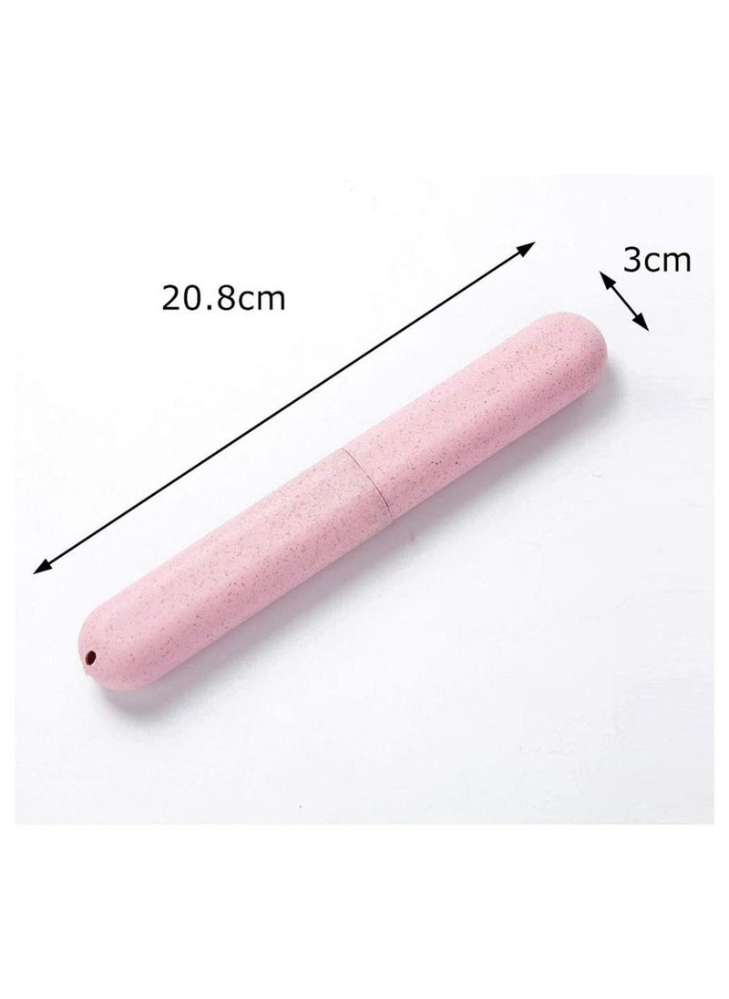 4 Pcs Travel Toothbrush Case Portable Toothbrush Storage Case Eco-Friendly Wheat Straw Toothbrushes Cover Case for Travel Camping School