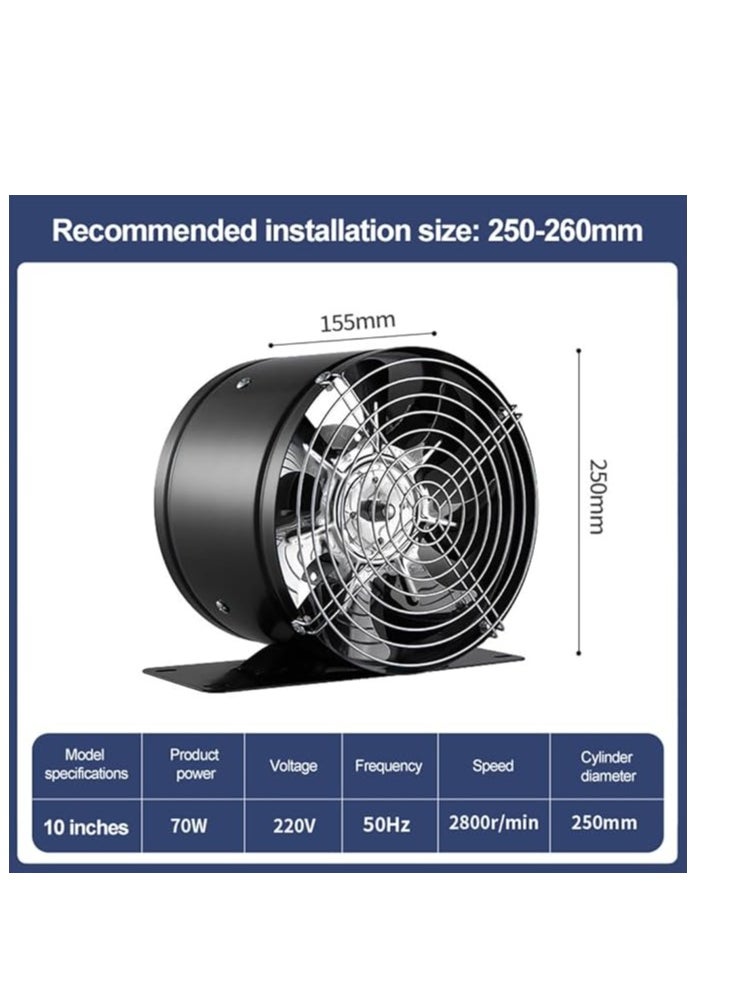 Exhaust Fan Low Noise Inline Duct Booster Exhaust Fan with Base 10 Inch Exhaust Fan Extractor Ventilator  (10inch with Base)