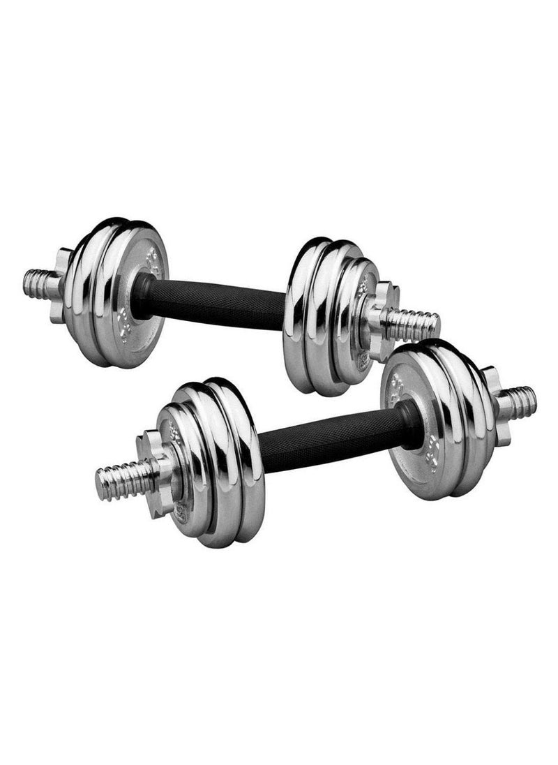 HM Sports 15kg Chrome Dumbbell Set - Durable, Stylish, and Adjustable for Home or Gym Workouts