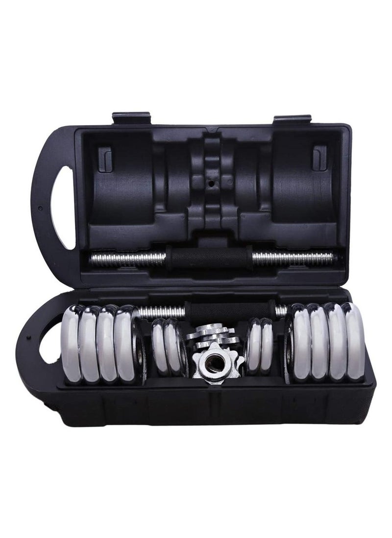 HM Sports 15kg Chrome Dumbbell Set - Durable, Stylish, and Adjustable for Home or Gym Workouts