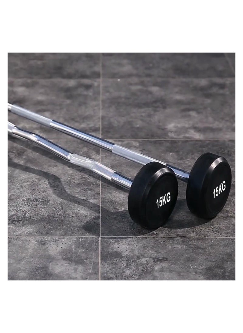 HM Sports 15kg Fixed Straight Barbell - High-Quality, Durable Design for Strength Training