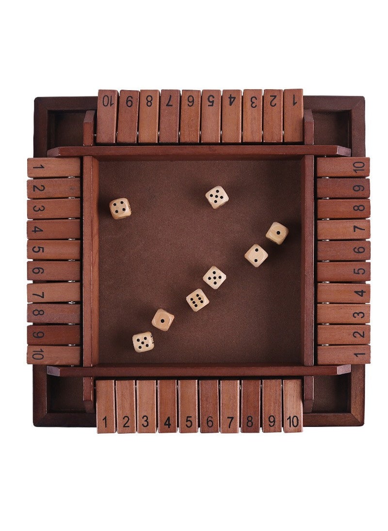 Cross-border wooden four-sided digital flip board game children's parent-child interactive party drink order leisure toy manufacturers