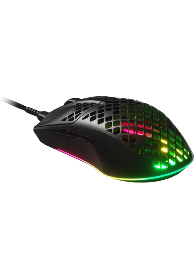 Aerox 3 Wired Ultra Lightweight Gaming Mouse - 8,500 CPI TrueMove Core Optical Sensor, 35G Acceleration, 300 IPS, 1ms Polling Rate, 6 Programmable Buttons, 3 RGB Zones, AquaBarrier Water & Dust Resistance, 59g, Ergonomic Right-Handed Design, Compatible with Windows, Mac, Chromebook, Xbox & Linux | 62611