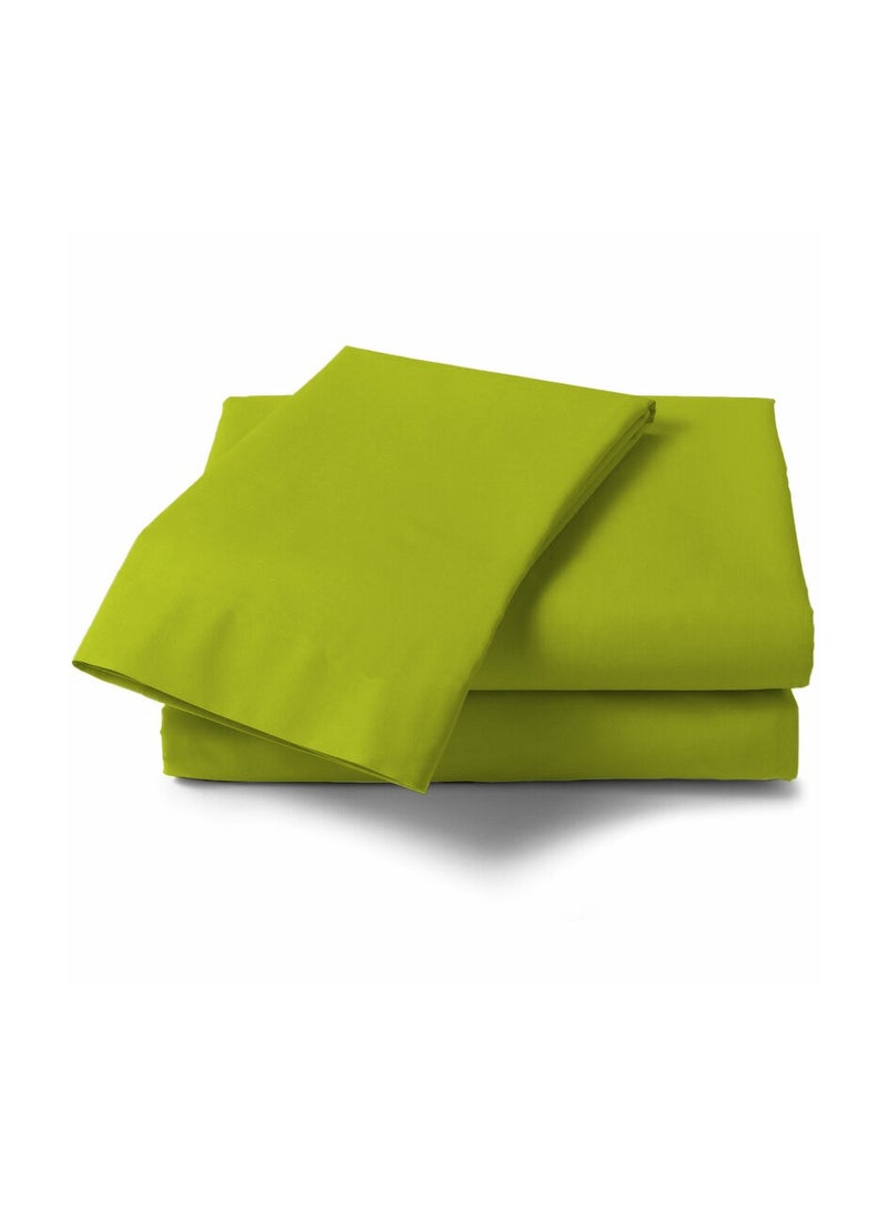 Queen Size Green 4 Ps Set Soft Wrinkle Microfiber Bed Sheet Set with Pillow Covers 1 Flat Sheet 230X305cm 1 Fitted Sheet 150X200cm 2 Pillowcases 50X75cm