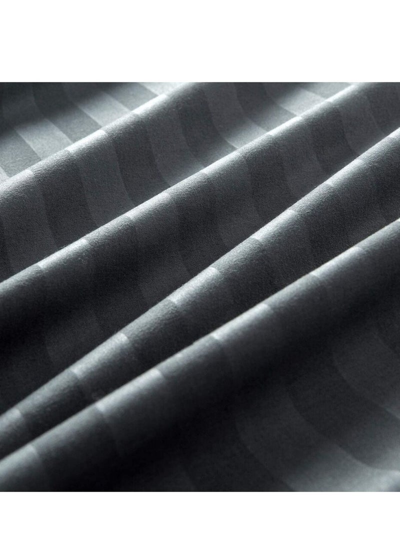 TW Premier Hotel Duvet Cover Stripe 240x260cm King Size 6 Pcs Set, 1 Duvet Cover 260x240cm (Without Filling), 1 Fitted Sheet 200x200+30cm, 2 Pillow Cases 50x75+5cm, 2 Pillow Cases 50x75cm