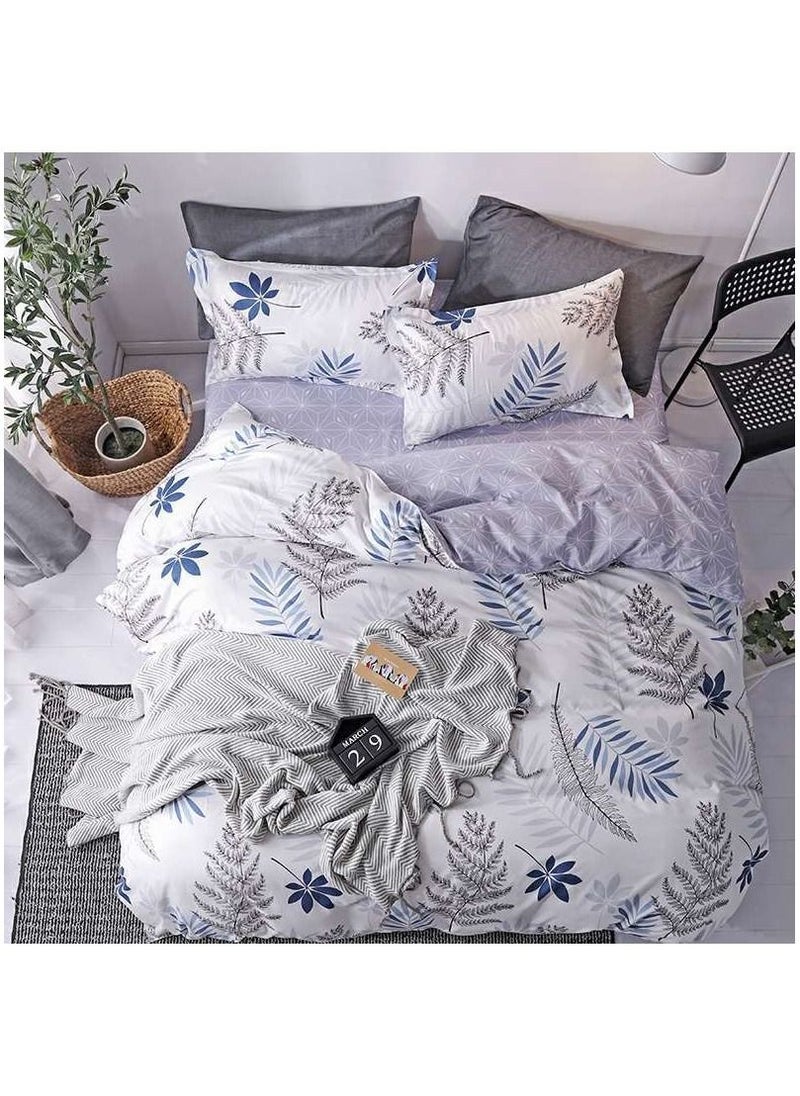 4-Piece Single Size Duvet Cover Set 1 Duvet Cover+1 Fitted Sheet+2 Pillow Cases Microfiber Duvet Cover - 160x210 cm Fitted Sheet - 120x200+25 cm Pillow Cover-Microfiber Multicolour