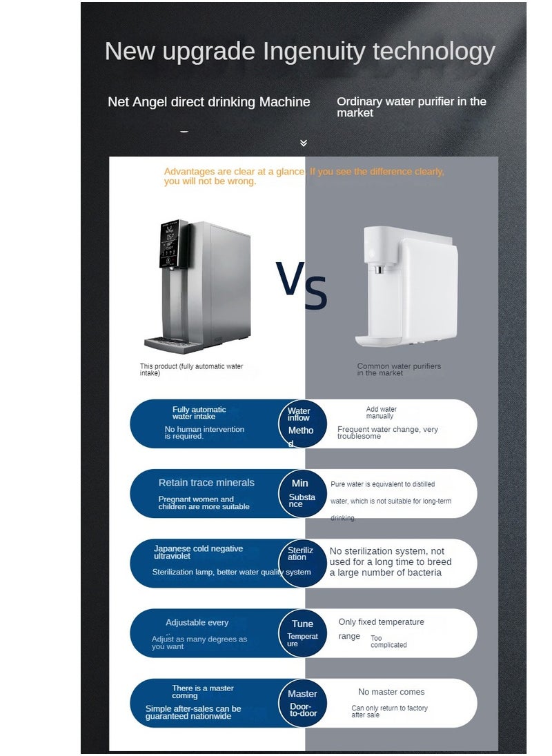 RO Reverse Osmosis Hospital and School Commercial Grade Fully Automatic Pure Water Dispenser Instant Heating TDS Display UV Sterilization