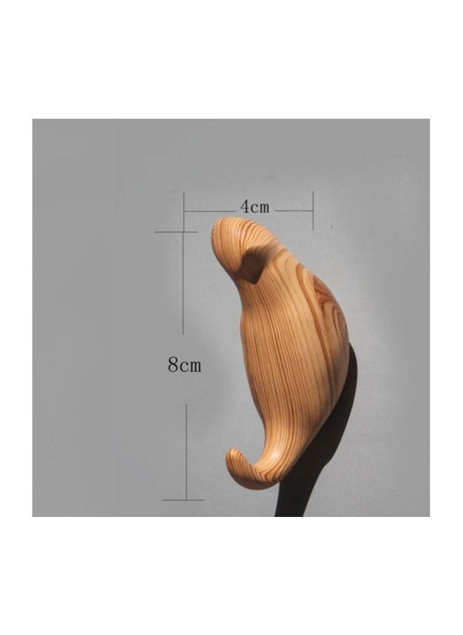 Qiangtie Wooden Wall Hook Brown 4x8cm