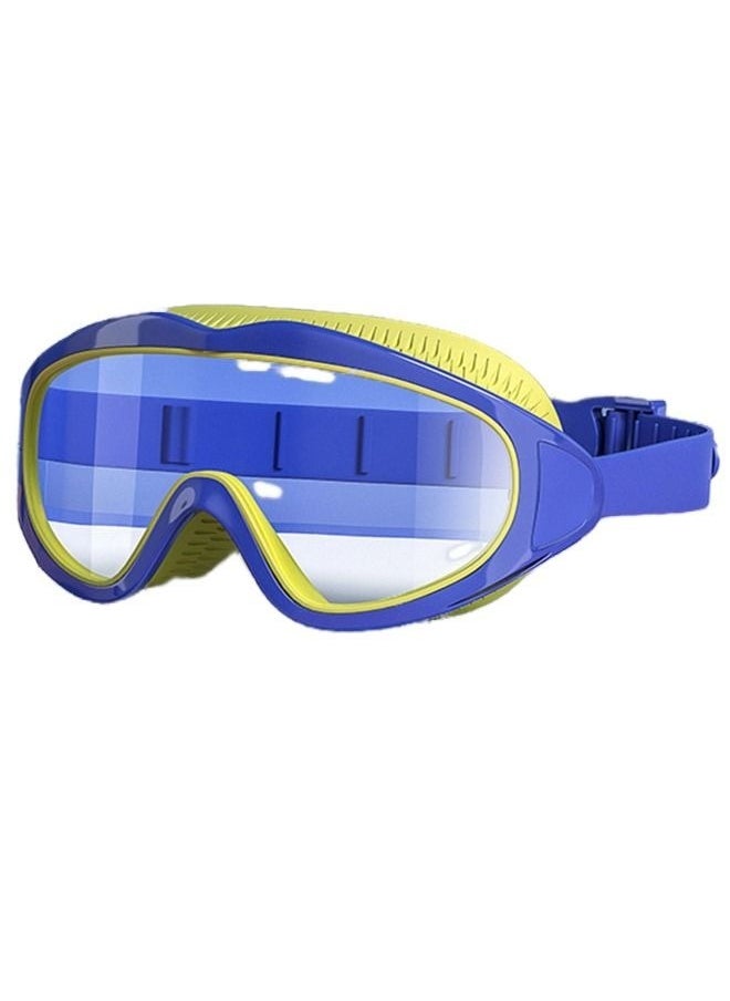 Blue Kids Snorkel Mask Scuba Diving Mask Swim Mask Anti-Fog Tempered Glass Swimming Goggles Panoramic Clear View Silicone Leak-Free Swim Goggles Snorkeling Gear For Kids Boys Girls Youth