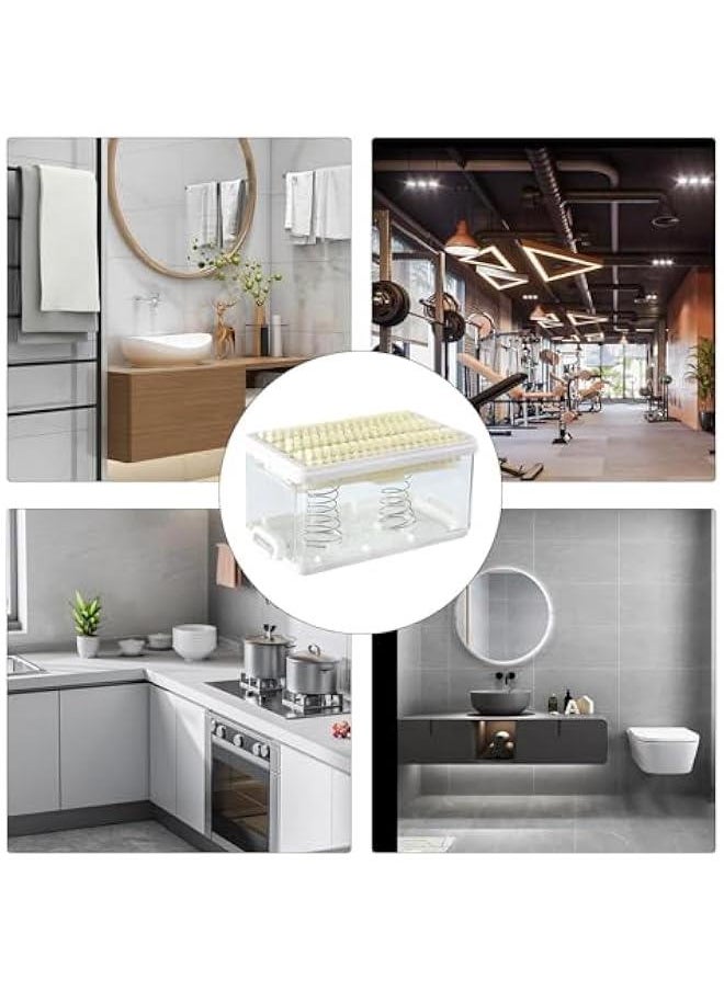 Soap Case | Dish Soap Dispenser | Soap Holder Storage, Roller Foaming Soaps Container for Kitchen Soap Storage Foaming Box with Brush Drainage Box Soap Cleaning Storage Foaming Box with Brush