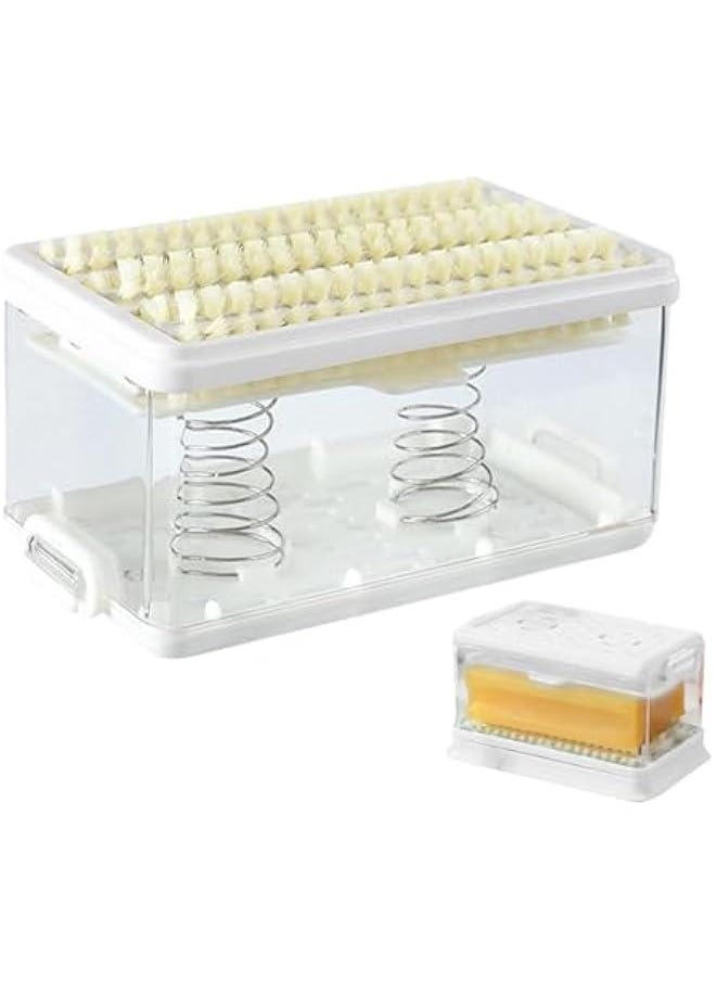 Soap Case | Dish Soap Dispenser | Soap Holder Storage, Roller Foaming Soaps Container for Kitchen Soap Storage Foaming Box with Brush Drainage Box Soap Cleaning Storage Foaming Box with Brush