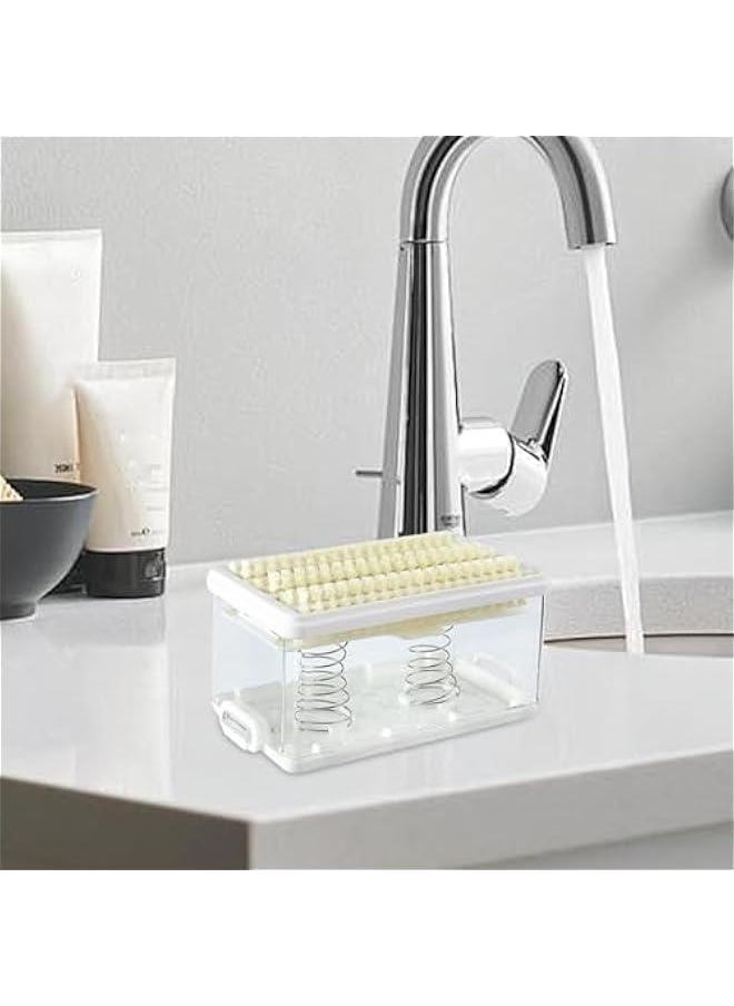 Soap Case | Dish Soap Dispenser | Soap Holder Storage, Roller Foaming Soaps Container for Kitchen Soap Storage Foaming Box with Brush Drainage Box Soap Cleaning Storage Foaming Box with Brush
