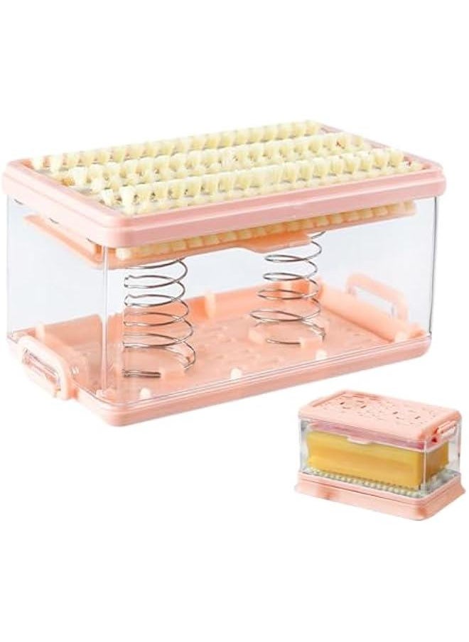 Soap Case | Dish Soap Dispenser | Soap Holder Storage, Roller Foaming Soaps Container for Kitchen Soap Storage Foaming Box with Brush Drainage Box Soap Cleaning Storage Foaming Box with Brush