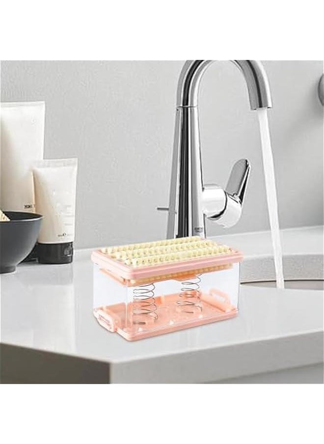 Soap Case | Dish Soap Dispenser | Soap Holder Storage, Roller Foaming Soaps Container for Kitchen Soap Storage Foaming Box with Brush Drainage Box Soap Cleaning Storage Foaming Box with Brush