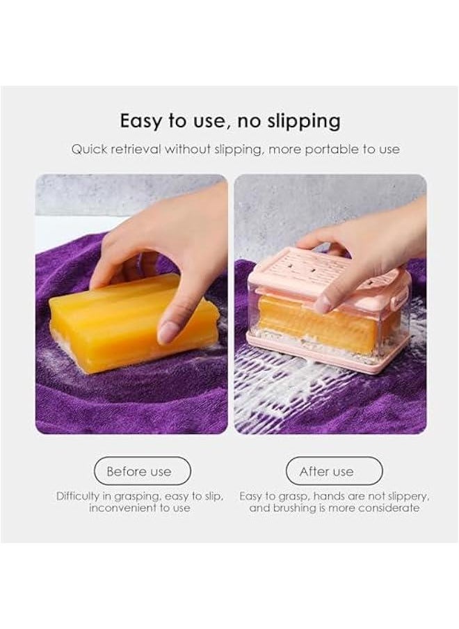 Soap Case | Dish Soap Dispenser | Soap Holder Storage, Roller Foaming Soaps Container for Kitchen Soap Storage Foaming Box with Brush Drainage Box Soap Cleaning Storage Foaming Box with Brush