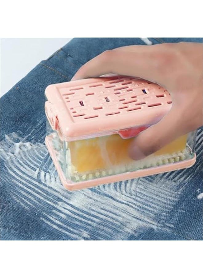 Soap Case | Dish Soap Dispenser | Soap Holder Storage, Roller Foaming Soaps Container for Kitchen Soap Storage Foaming Box with Brush Drainage Box Soap Cleaning Storage Foaming Box with Brush
