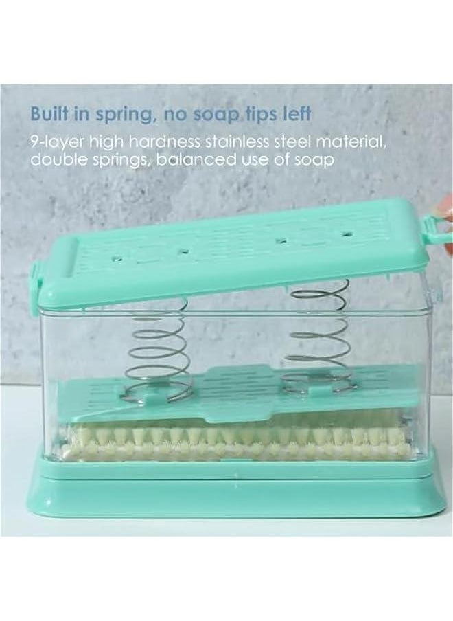 Soap Case | Dish Soap Dispenser | Soap Holder Storage, Roller Foaming Soaps Container for Kitchen Soap Storage Foaming Box with Brush Drainage Box Soap Cleaning Storage Foaming Box with Brush