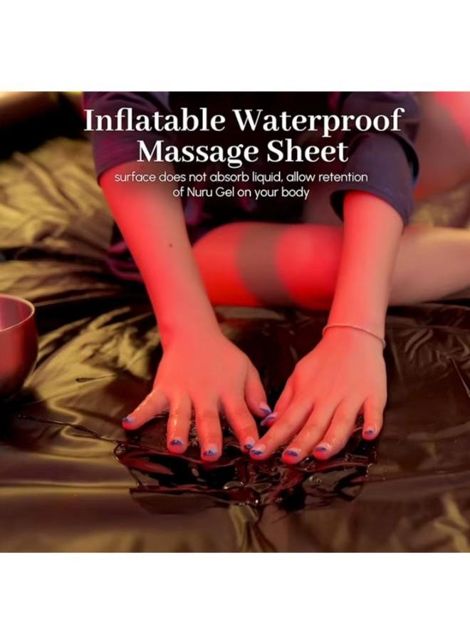 Inflatable Massage Pool Sheet Durable PVC Waterproof with Inflatable Sides and Electric Air Pump Size: 190cm*170cm