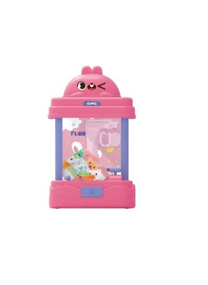 Pink Doll Machine With Cool Lights, Dynamic Music, Usb Direct Charging/battery/power Bank Three Supply Modes, D.i.y. Play Mode, With Cute Weeble Accessories And Beautiful Plush Toys, Provides Fun Of Real Coin-operated Doll Grabbing Experience