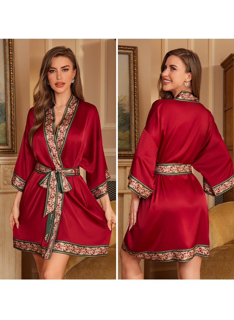 2024 Satin Sleepwear Robe Elegant Cool-Touch Summer WP3370 Spring Song Songs