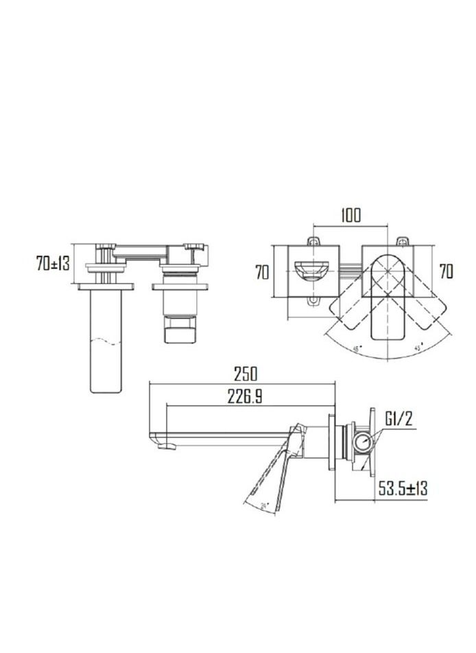 Norrmalm 2 Holes Concealed Basin Mixer